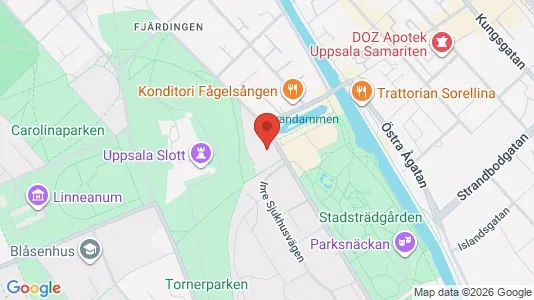 Affärslokaler att hyra i Uppsala - kort over placeringen