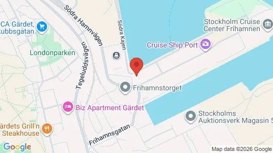 Kontorslokaler att hyra i Gärdet/Djurgården - kort over placeringen