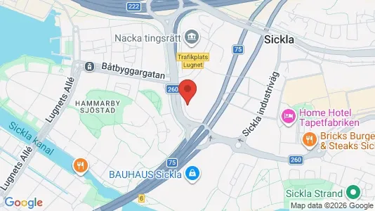Kontorslokaler att hyra i Nacka - kort over placeringen