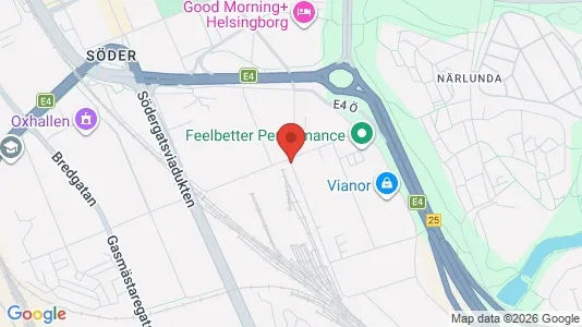 Kontorslokaler att hyra i Helsingborg - kort over placeringen