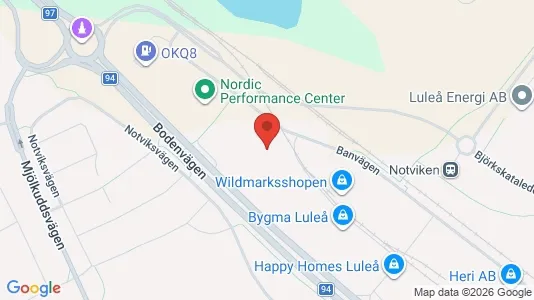 Kontorslokaler att hyra i Luleå - kort over placeringen