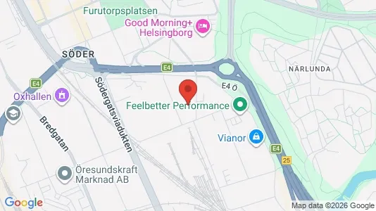 Kontorslokaler att hyra i Helsingborg - kort over placeringen