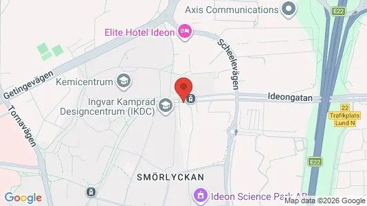 Kontorslokaler att hyra i Lund - kort over placeringen
