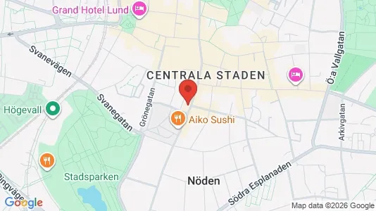 Kontorslokaler att hyra i Lund - kort over placeringen
