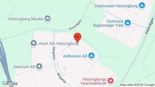 Kontorslokaler att hyra i Helsingborg - kort over placeringen
