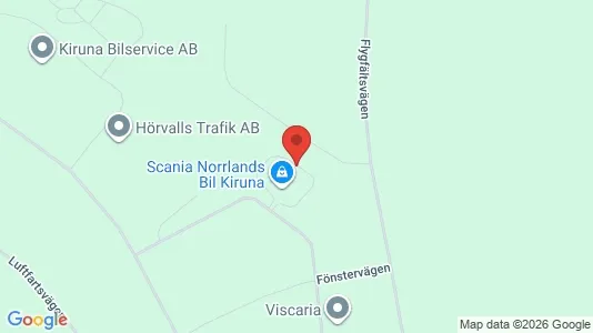 Affärslokaler att hyra i Kiruna - kort over placeringen