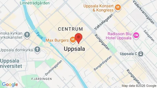 Kontorslokaler att hyra i Uppsala - kort over placeringen