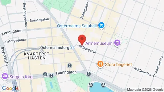 Kontorslokaler att hyra i Östermalm - kort over placeringen