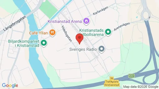 Affärslokaler att hyra i Kristianstad - kort over placeringen