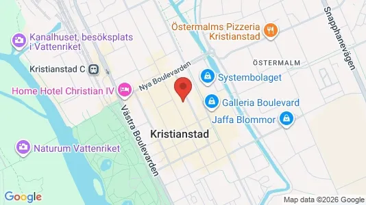 Affärslokaler att hyra i Kristianstad - kort over placeringen