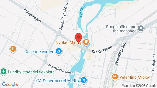 Affärslokaler att hyra i Mjölby - kort over placeringen