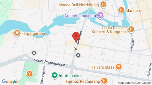 Kontorslokaler att hyra i Norrköping - kort over placeringen