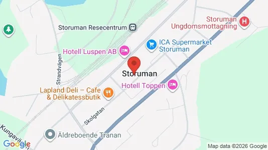 Affärslokaler att hyra i Storuman - kort over placeringen