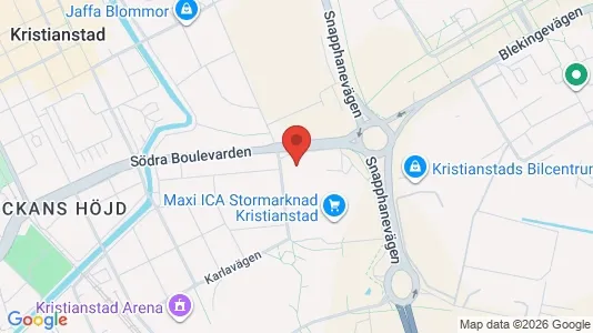 Affärslokaler att hyra i Kristianstad - kort over placeringen