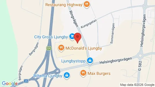 Affärslokaler att hyra i Ljungby - kort over placeringen