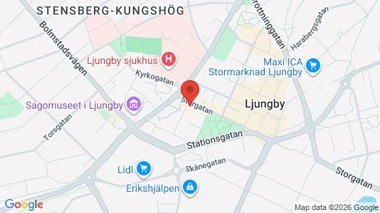Affärslokaler att hyra i Ljungby - Bild från Google Street View