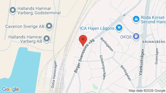 Kontorslokaler att hyra i Varberg - kort over placeringen