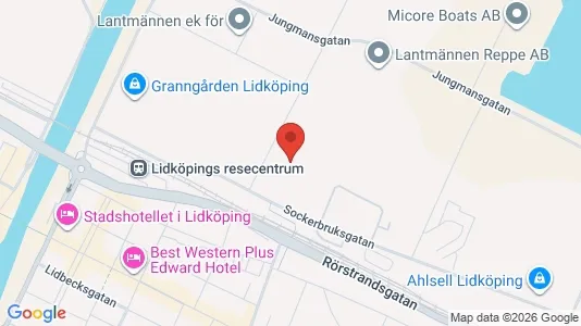 Lagerlokaler att hyra i Lidköping - kort over placeringen