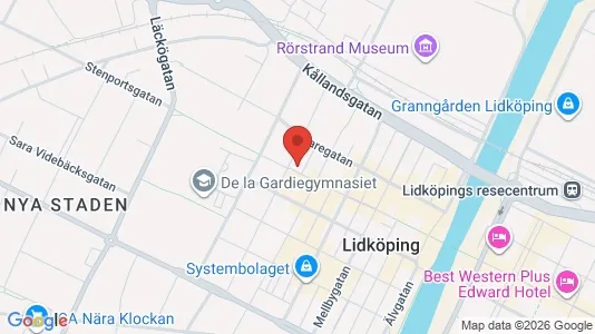 Kontorslokaler att hyra i Lidköping - kort over placeringen