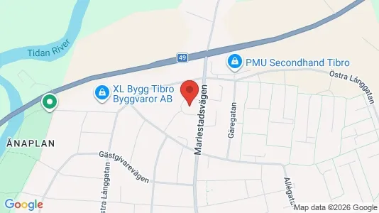 Lagerlokaler att hyra i Tibro - kort over placeringen