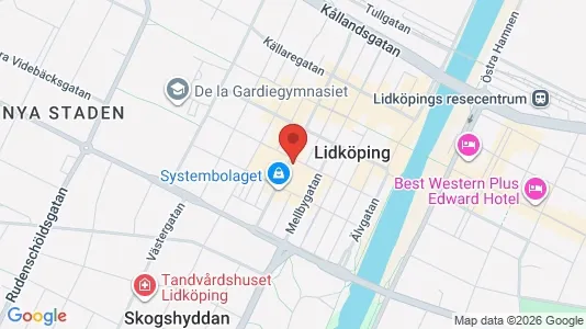 Kontorslokaler att hyra i Lidköping - kort over placeringen