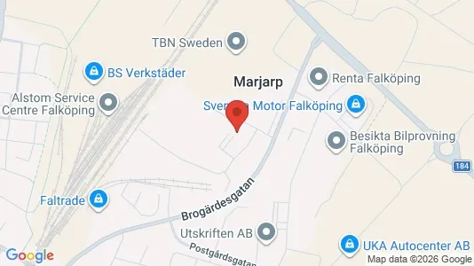 Kontorslokaler att hyra i Falköping - kort over placeringen