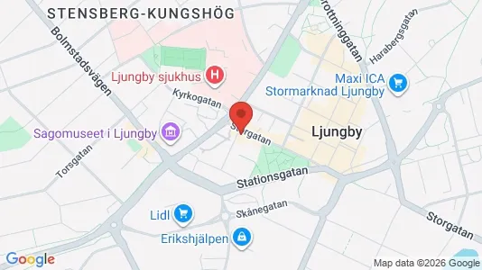 Kontorslokaler att hyra i Ljungby - kort over placeringen