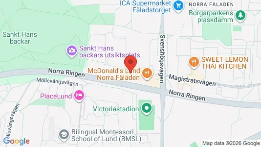 Kontorslokaler att hyra i Lund - kort over placeringen