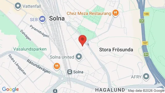 Kontorslokaler att hyra i Solna - kort over placeringen