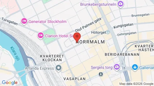 Kontorslokaler att hyra i Stockholm Innerstad - kort over placeringen