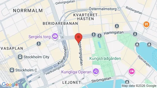 Kontorslokaler att hyra i Stockholm Innerstad - kort over placeringen