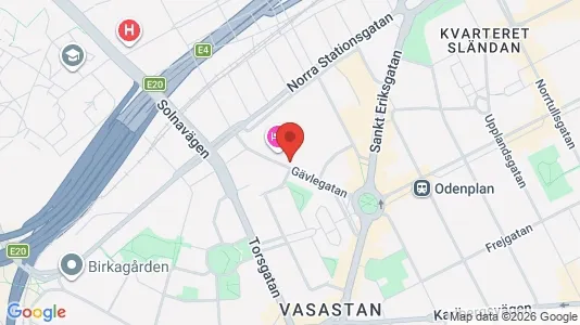 Kontorslokaler att hyra i Vasastan - kort over placeringen