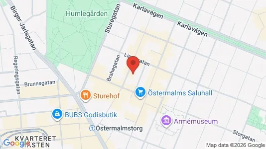Kontorslokaler att hyra i Östermalm - kort over placeringen