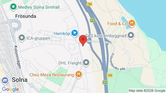 Kontorslokaler att hyra i Solna - kort over placeringen