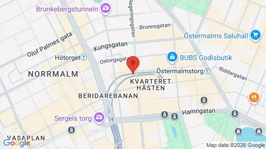 Kontorslokaler att hyra i Stockholm Innerstad - kort over placeringen