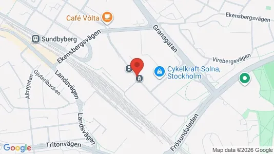 Kontorslokaler att hyra i Solna - kort over placeringen