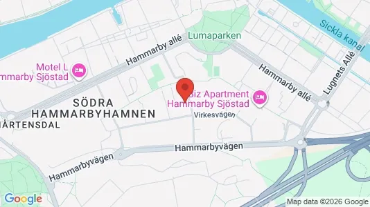 Kontorslokaler att hyra i Hammarbyhamnen - kort over placeringen