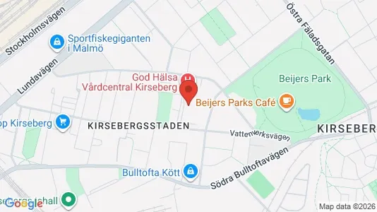 Kontorslokaler att hyra i Kirseberg - kort over placeringen