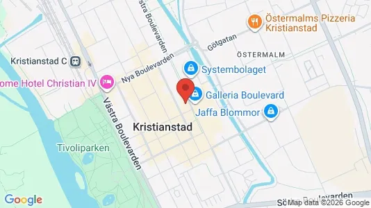 Affärslokaler att hyra i Kristianstad - kort over placeringen