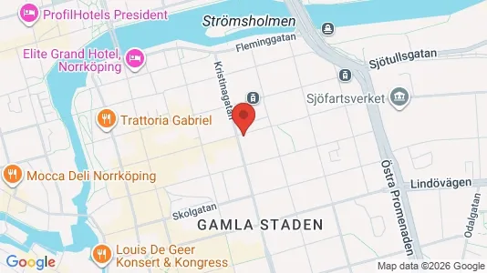 Kontorslokaler att hyra i Nyköping - kort over placeringen