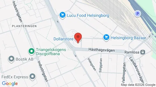 Kontorslokaler att hyra i Helsingborg - kort over placeringen