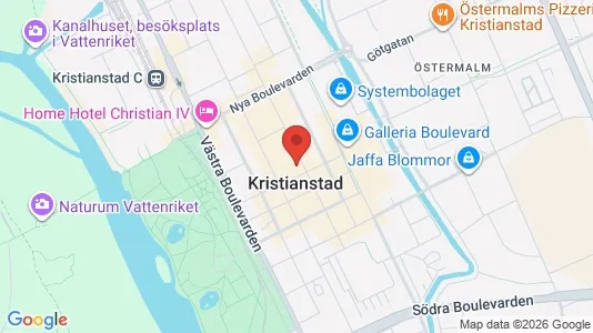 Affärslokaler att hyra i Kristianstad - kort over placeringen