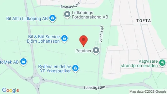 Lagerlokaler att hyra i Lidköping - kort over placeringen