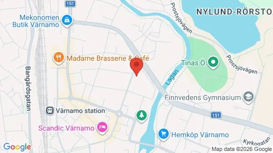 Bostadsfastigheter till försäljning i Värnamo - kort over placeringen