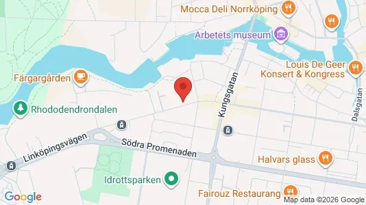 Kontorslokaler att hyra i Norrköping - kort over placeringen
