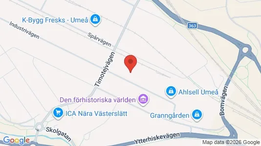Kontorslokaler att hyra i Umeå - kort over placeringen