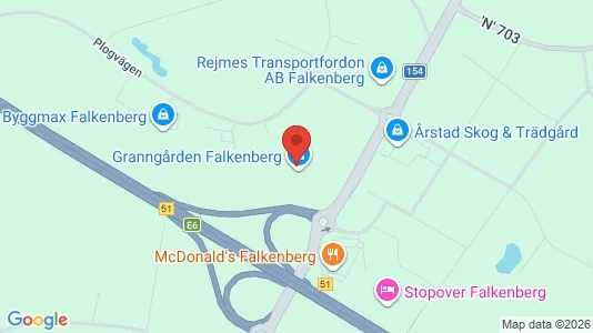 Kontorslokaler att hyra i Falkenberg - kort over placeringen