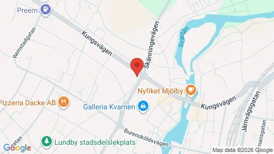Affärslokaler att hyra i Mjölby - Bild från Google Street View