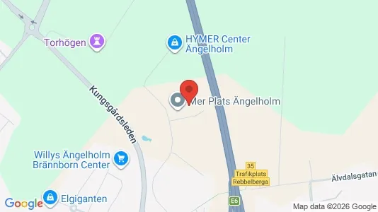 Lagerlokaler att hyra i Ängelholm - Bild från Google Street View