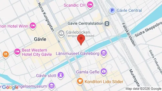 Affärslokaler att hyra i Gävle - kort over placeringen